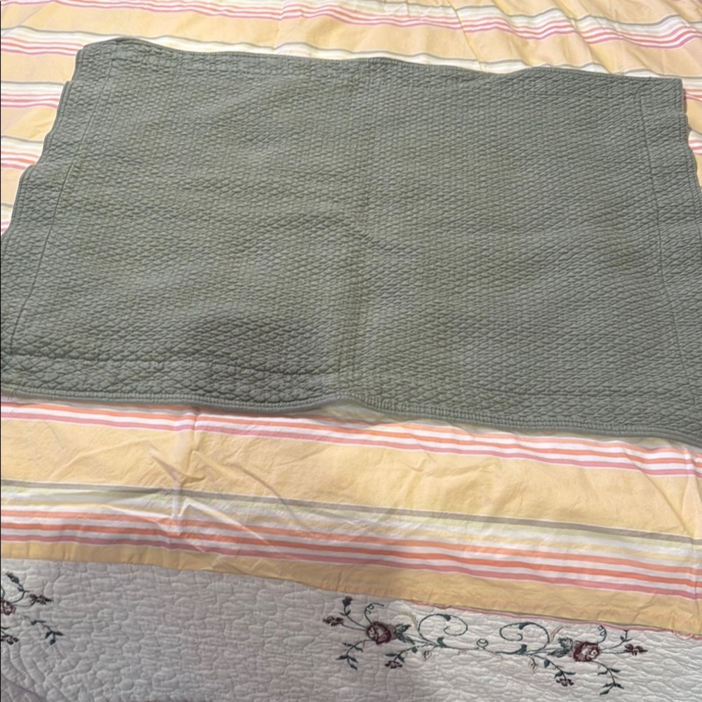 Columbine Cody Sham Olive Green Textured Matelasse Pillow Sham Portugal Cotton